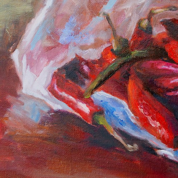 Chili Peppers in Plastic Bag - Art Print