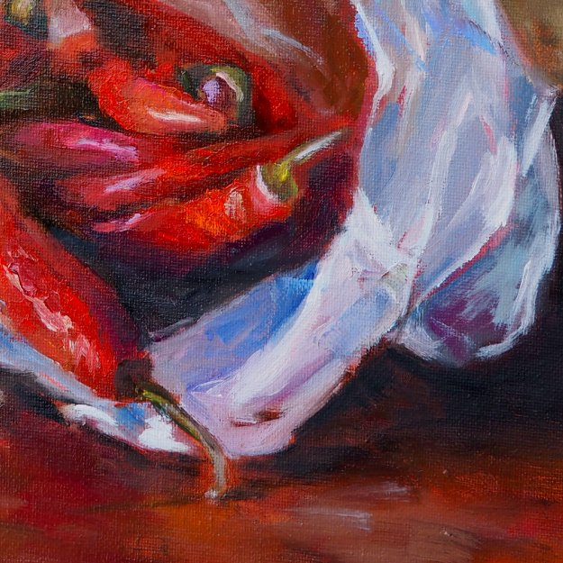 Chili Peppers in Plastic Bag - Art Print
